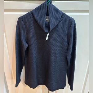 NWT Talbots navy blue waffle pull over Size Smalll
